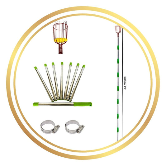 Fruit Picker Basket with Stainless Steel Stick